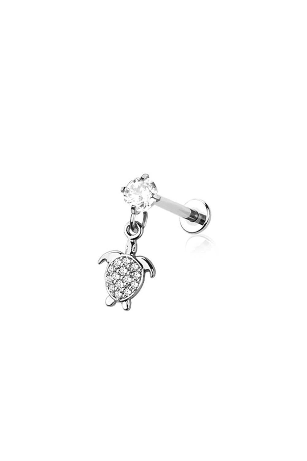 16G Surgical Steel Turtle Dangle (8mm) For Ear Piercings